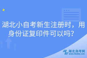 湖北小自考新生注冊時(shí)，用身份證復(fù)印件可以嗎？