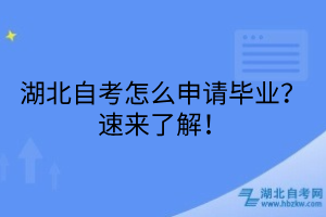 湖北自考怎么申請(qǐng)畢業(yè)？速來了解！