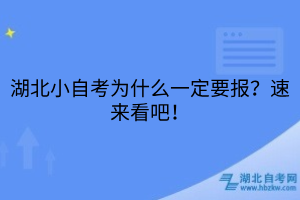 湖北小自考為什么一定要報(bào)？速來看吧！