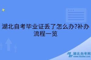 湖北自考畢業(yè)證丟了怎么辦?補(bǔ)辦流程一覽