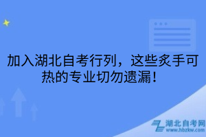 加入湖北自考行列，這些炙手可熱的專業(yè)切勿遺漏！