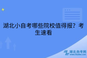 湖北小自考哪些院校值得報(bào)？考生速看