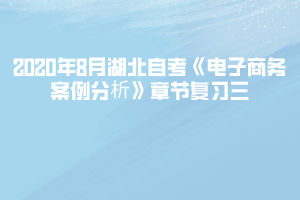 2020年8月湖北自考《電子商務案例分析》章節(jié)復習三