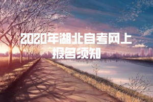 2020年湖北自考網(wǎng)上報名須知