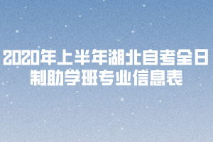 2020上半年湖北自考非全日制社會(huì)助學(xué)專業(yè)登記匯總表