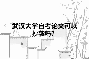 武漢大學(xué)自考論文可以抄襲嗎？