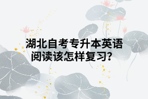 湖北自考專升本英語閱讀該怎樣復習？