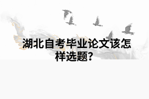 湖北自考畢業(yè)論文該怎樣選題？