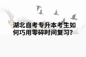 湖北自考專升本考生如何巧用零碎時(shí)間復(fù)習(xí)？