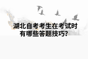 湖北自考考生在考試時(shí)有哪些答題技巧？