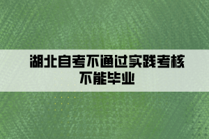 湖北自考不通過實(shí)踐考核不能畢業(yè)