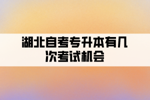 湖北自考專升本有幾次考試機(jī)會(huì)？