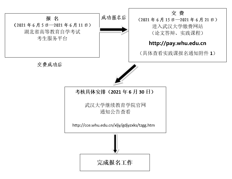 武漢大學(xué)自考實踐考核流程圖