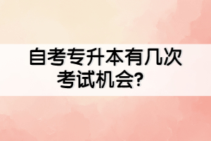 自考專升本有幾次考試機(jī)會(huì)？