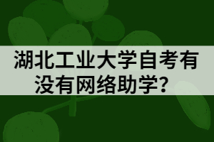 湖北工業(yè)大學(xué)自考有沒有網(wǎng)絡(luò)助學(xué)？