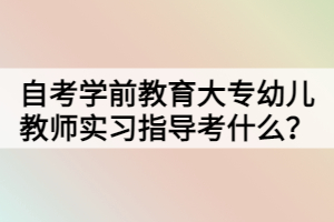 自考學前教育大專幼兒教師實習指導考什么？