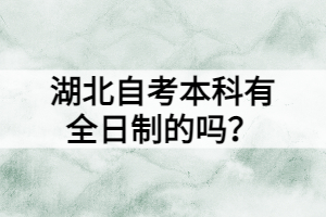 湖北自考本科有全日制的嗎？