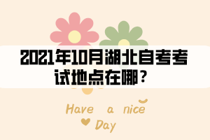 2021年10月湖北自考考試地點在哪？