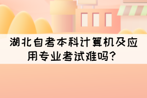 湖北自考本科計算機及應(yīng)用專業(yè)考試難嗎？