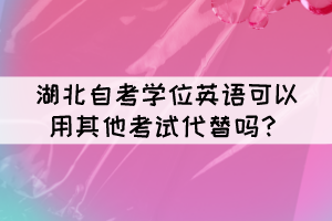 湖北自考學(xué)位英語可以用其他考試代替嗎？