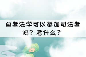 自考法學(xué)可以參加司法考試嗎？考什么？