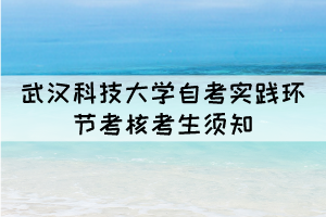 2021年下半年武漢科技大學自考實踐環(huán)節(jié)考核考生須知