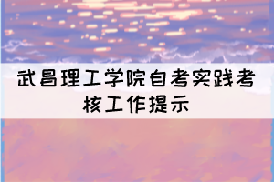 2021年11月武昌理工學(xué)院自考實(shí)踐考核工作提示