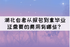 湖北自考從報名到拿畢業(yè)證需要的費用有哪些？