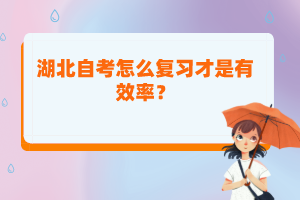 湖北自考怎么復(fù)習(xí)才是有效率？