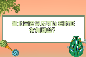 湖北自考學(xué)歷可以考的證書有哪些？