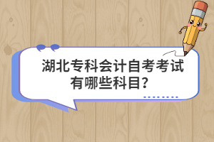 湖北專科會計自考考試有哪些科目？