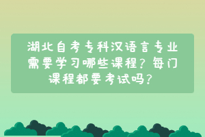 湖北自考?？茲h語言專業(yè)需要學(xué)習(xí)哪些課程？每門課程都要考試嗎？