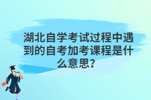 湖北自學(xué)考試過程中遇到的自考加考課程是什么意思？