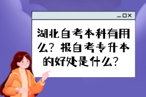 湖北自考本科有用么？報(bào)自考專升本的好處是什么？