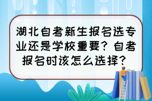 湖北自考新生報(bào)名選專業(yè)還是學(xué)校重要？自考報(bào)名時(shí)該怎么選擇？