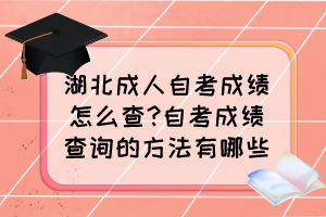 湖北成人自考成績(jī)?cè)趺床?自考成績(jī)查詢的方法有哪些？