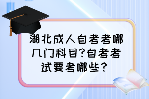 湖北成人自考考哪幾門科目?自考考試要考哪些？