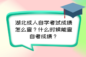 湖北成人自學考試成績怎么查？什么時候能查自考成績？