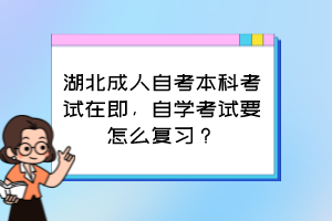 湖北成人自考本科考試在即，自學(xué)考試要怎么復(fù)習(xí)？