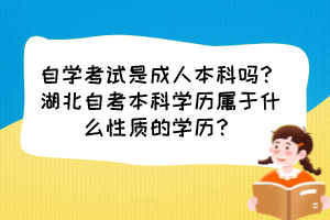 自學(xué)考試是成人本科嗎？湖北自考本科學(xué)歷屬于什么性質(zhì)的學(xué)歷？