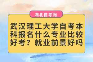 武漢理工大學(xué)自考本科報(bào)名什么專業(yè)比較好考？就業(yè)前景好嗎？