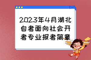 2023年4月湖北自考面向社會(huì)開考專業(yè)報(bào)考簡(jiǎn)章