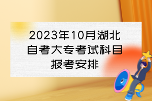 2023年10月湖北自考大?？荚嚳颇繄?bào)考安排