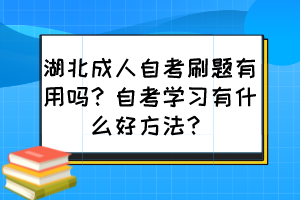 湖北成人自考刷題有用嗎？自考學(xué)習(xí)有什么好方法？