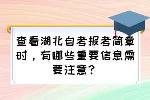 查看湖北自考報(bào)考簡章時(shí)，有哪些重要信息需要注意？