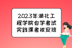 2023年湖北工程學院自學考試實踐課考核安排