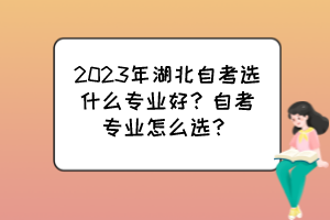 2023年湖北自考選什么專業(yè)好？自考專業(yè)怎么選？