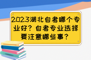 2023湖北自考哪個(gè)專業(yè)好？自考專業(yè)選擇要注意哪些事？