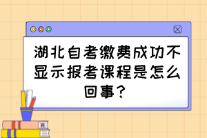 湖北自考繳費(fèi)成功不顯示報(bào)考課程是怎么回事？