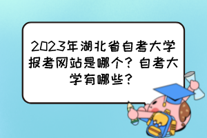 2023年湖北省自考大學(xué)報(bào)考網(wǎng)站是哪個(gè)？自考大學(xué)有哪些？